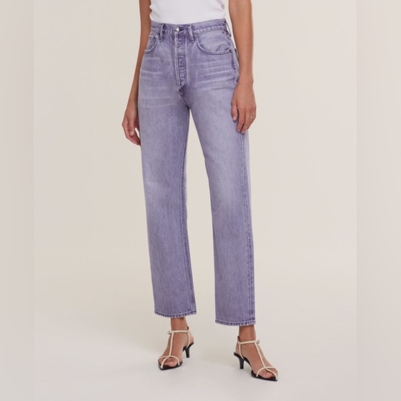 Agolde Denim - AGOLDE 90’s Pinch Waist High Rise Straight Jeans Ashberry Purple Size 27